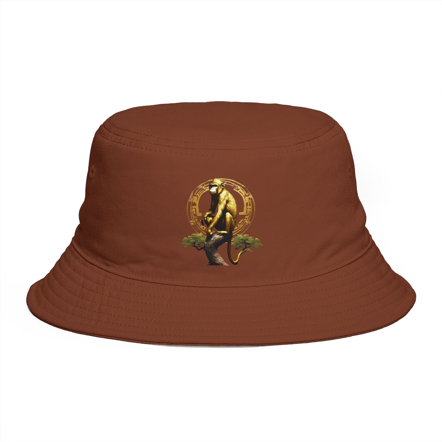 Golden Monkey Chinese Zodiac Bucket Hat – Symbol of Intelligence, Confidence & Prosperity 🐒