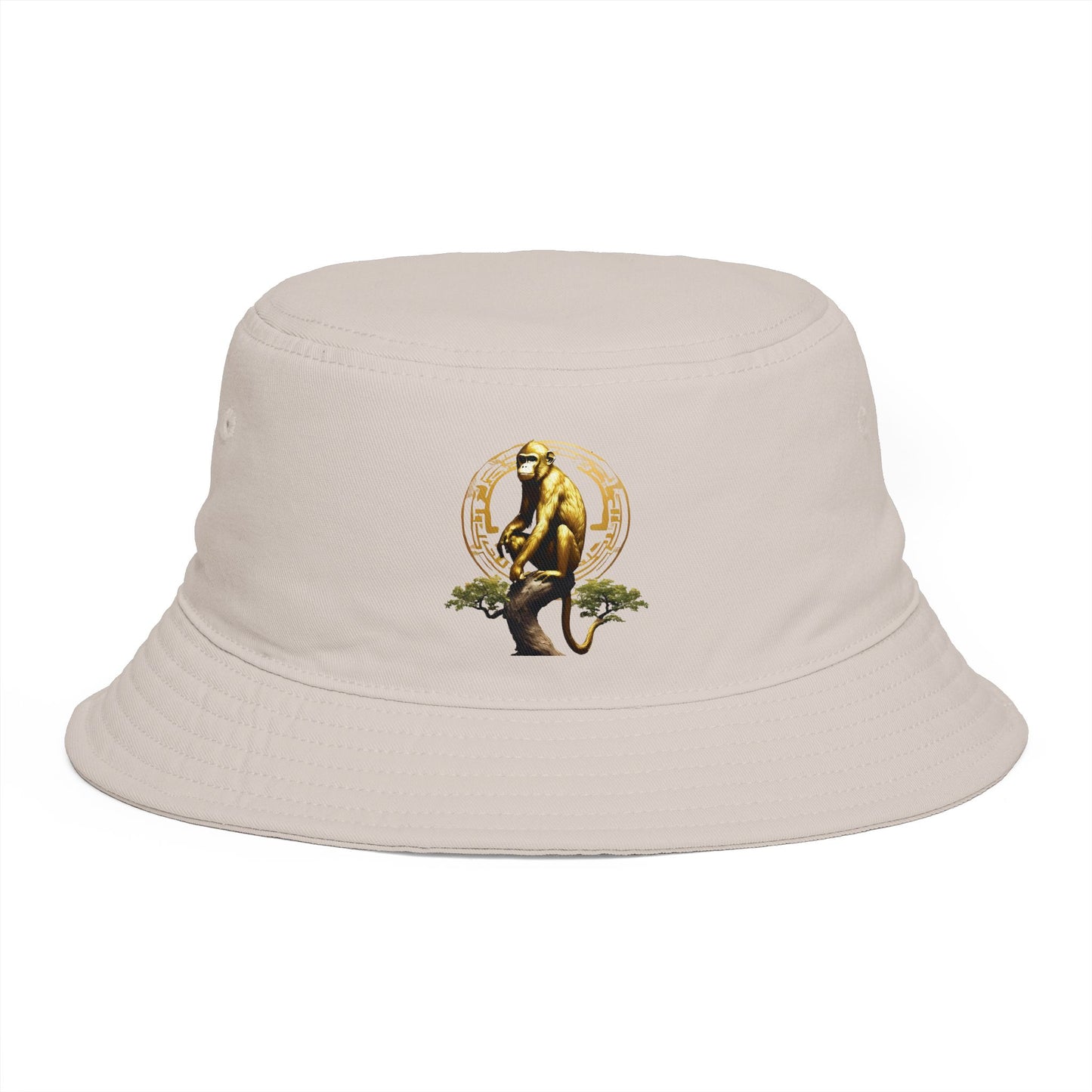 Golden Monkey Chinese Zodiac Bucket Hat – Symbol of Intelligence, Confidence & Prosperity 🐒