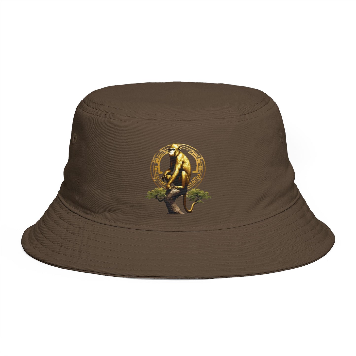 Golden Monkey Chinese Zodiac Bucket Hat – Symbol of Intelligence, Confidence & Prosperity 🐒