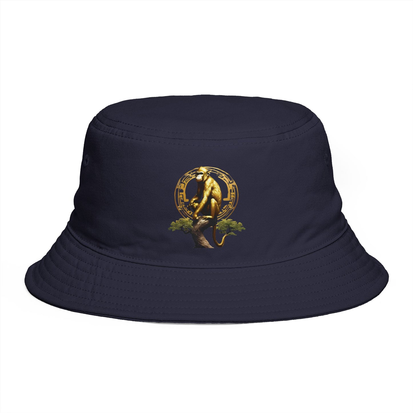 Golden Monkey Chinese Zodiac Bucket Hat – Symbol of Intelligence, Confidence & Prosperity 🐒