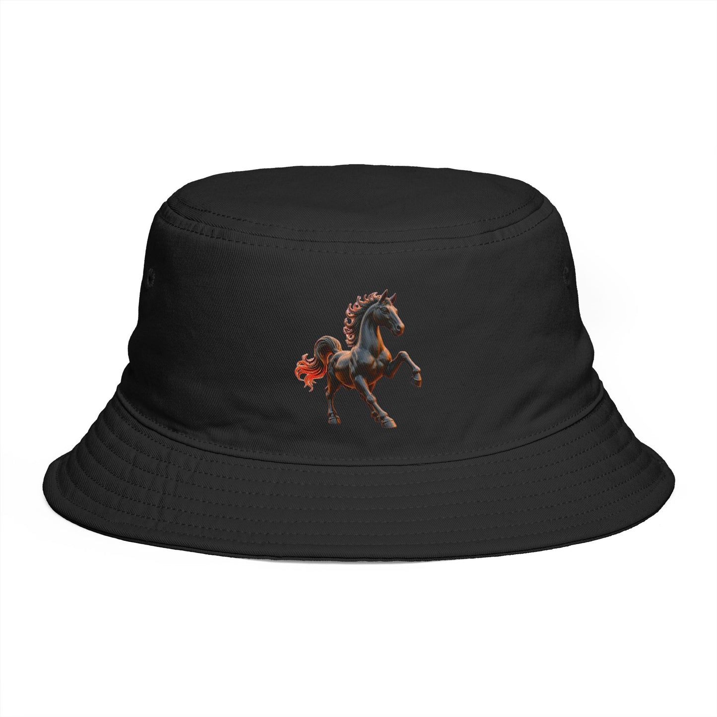 Horse Copy of Equestrian Horse Bucket Hat — Vintage Running Stallion Embroidered Hat