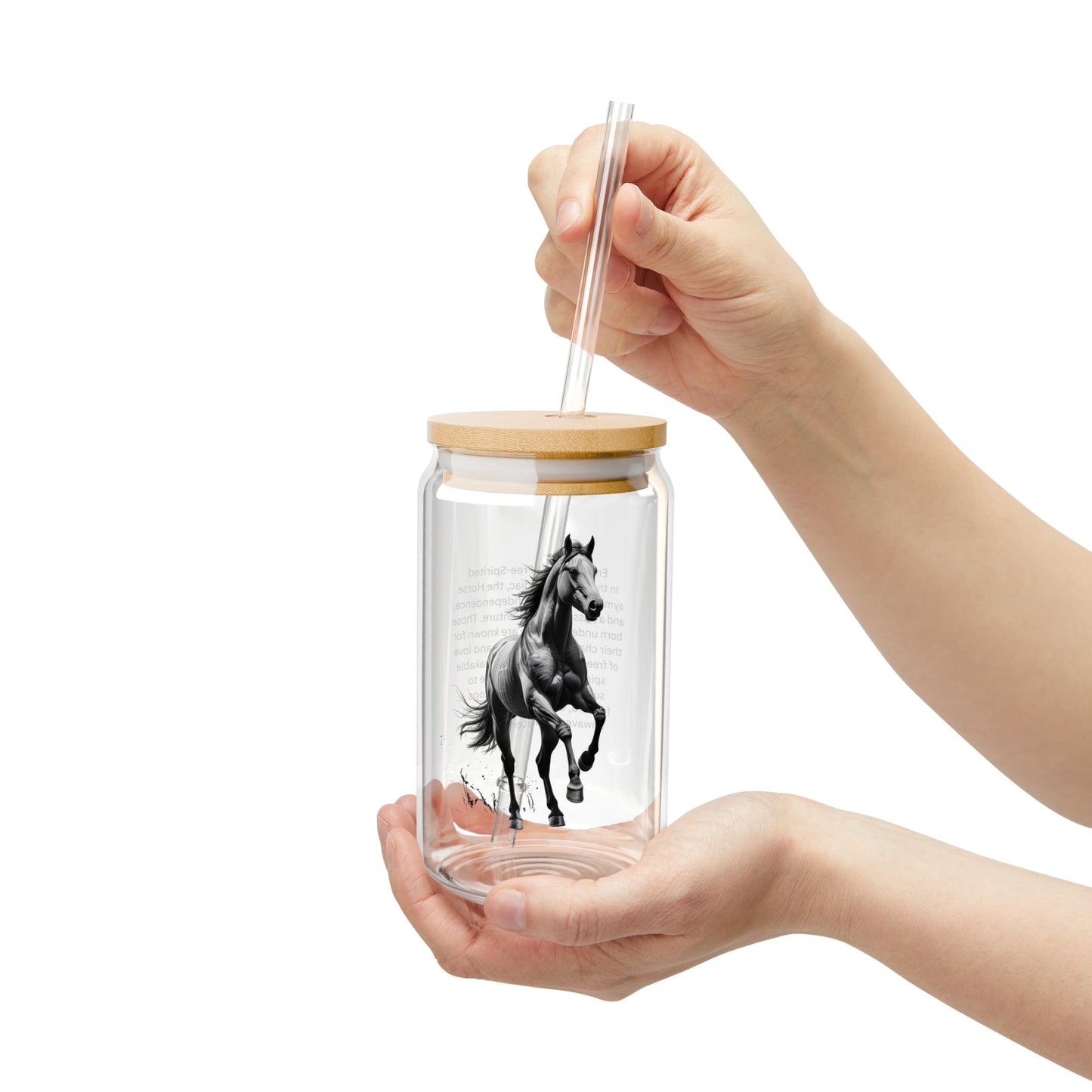 Horse Sipper Glass Chinese Horoscope 16oz