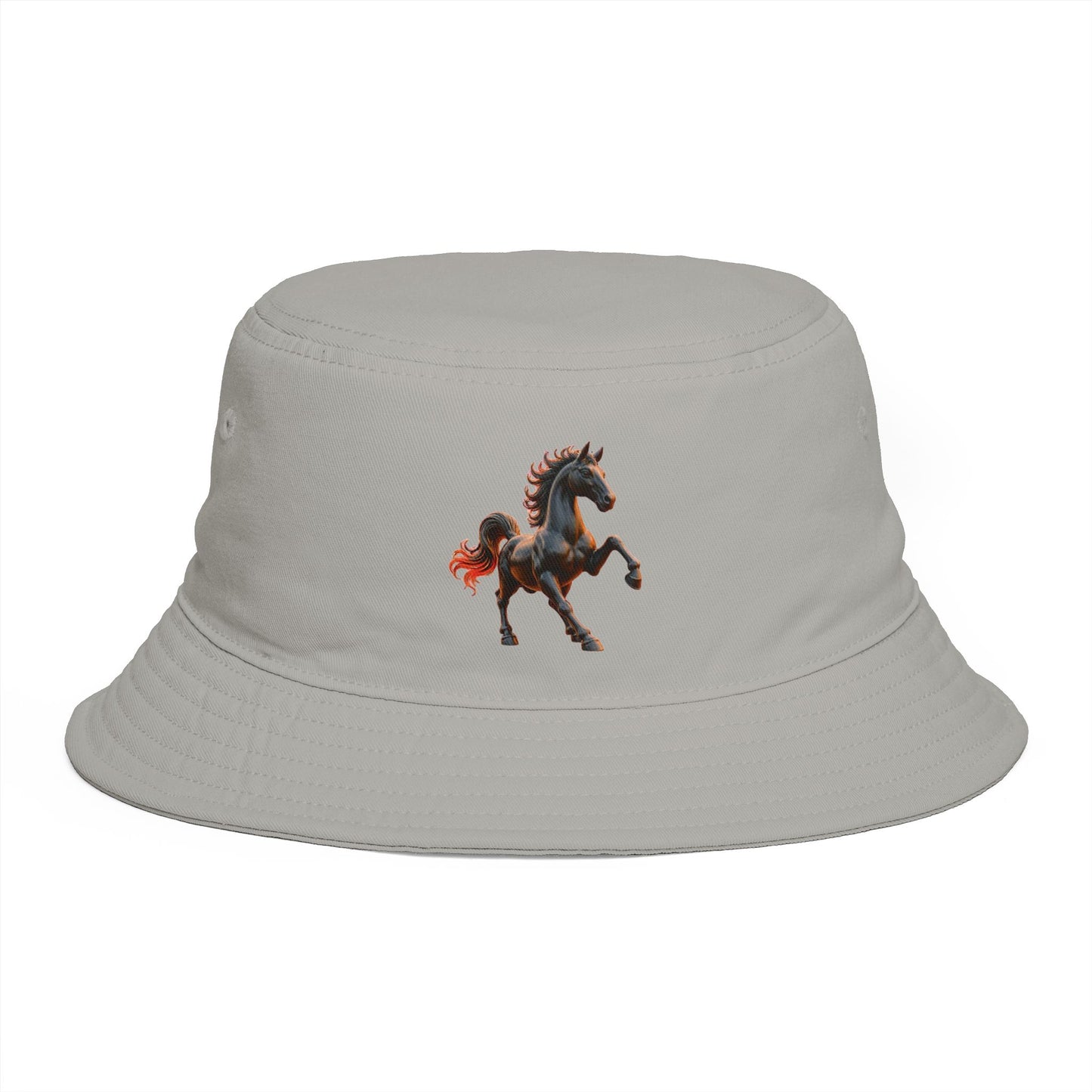 Horse Copy of Equestrian Horse Bucket Hat — Vintage Running Stallion Embroidered Hat