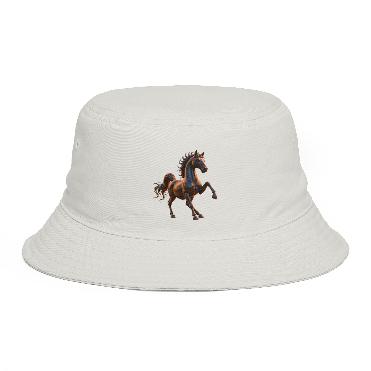 Female Version Equestrian Horse Bucket Hat — Vintage Running Stallion Embroidered Hat