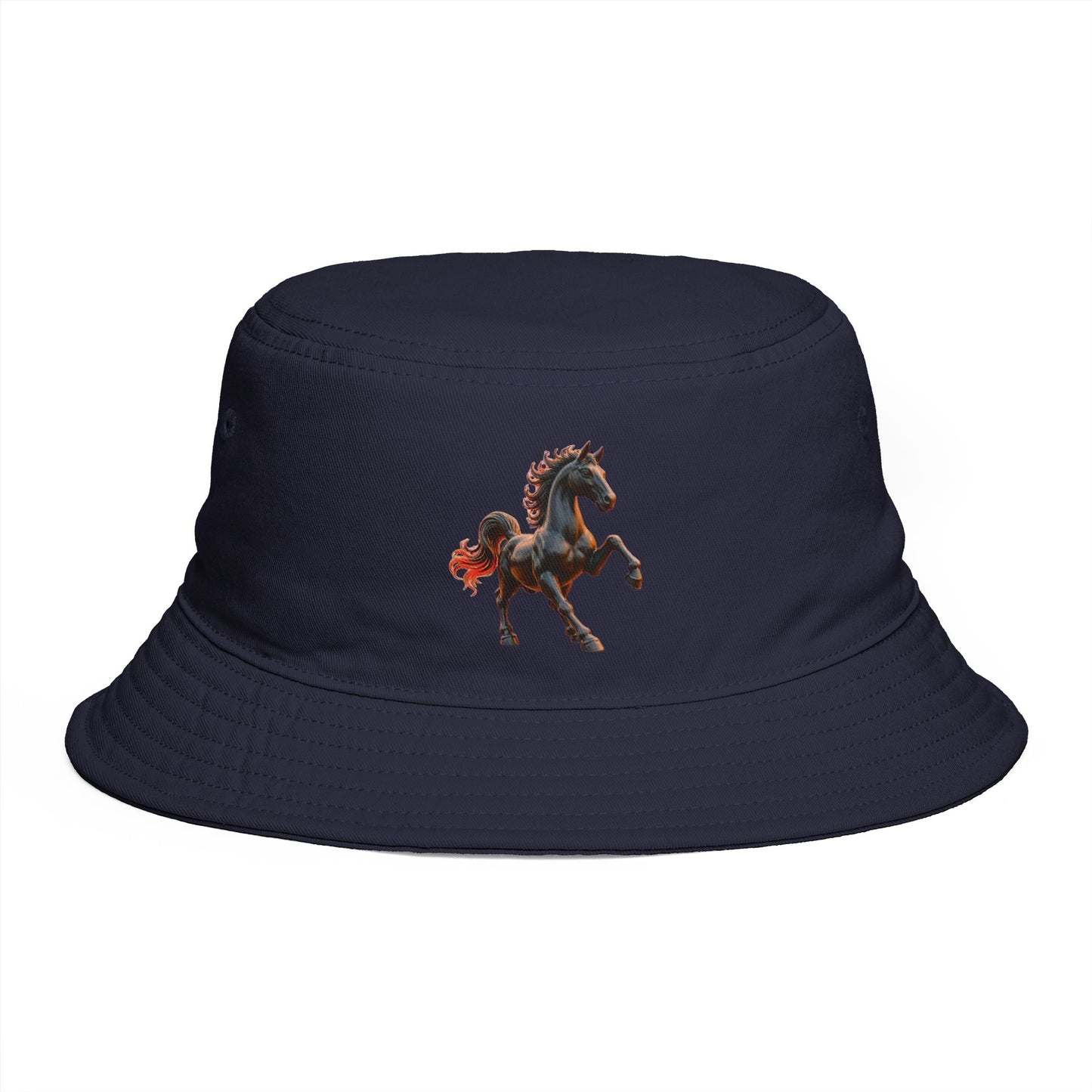 Horse Copy of Equestrian Horse Bucket Hat — Vintage Running Stallion Embroidered Hat