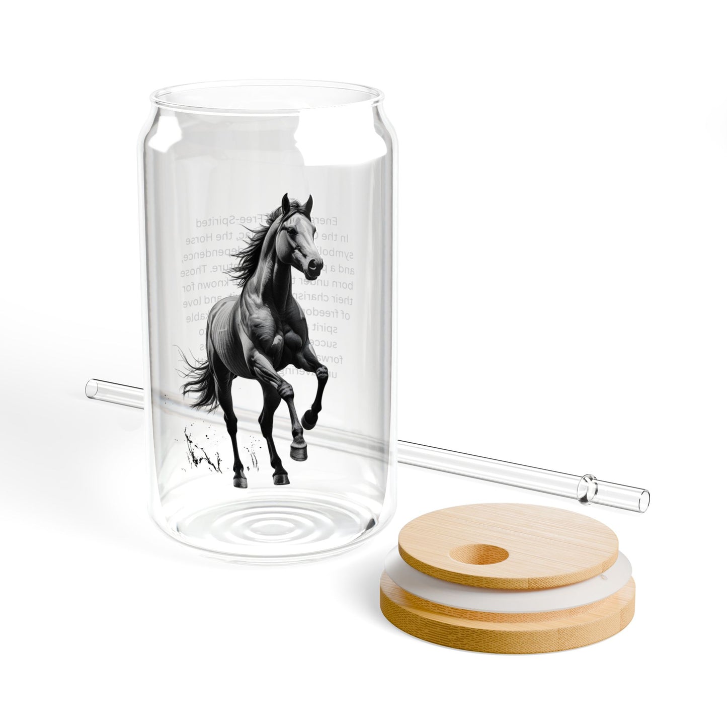 Horse Sipper Glass Chinese Horoscope 16oz