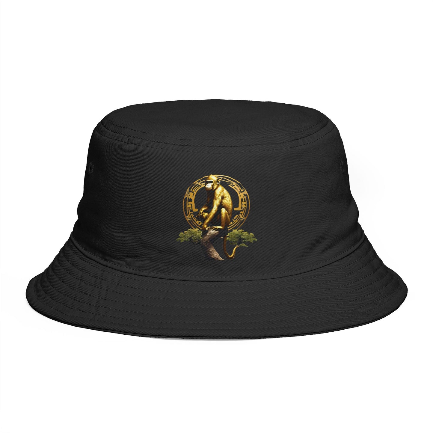 Golden Monkey Chinese Zodiac Bucket Hat – Symbol of Intelligence, Confidence & Prosperity 🐒