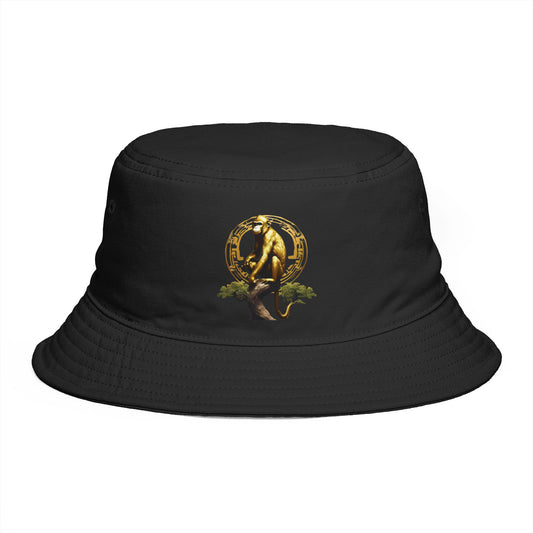 Golden Monkey Chinese Zodiac Bucket Hat – Symbol of Intelligence, Confidence & Prosperity 🐒