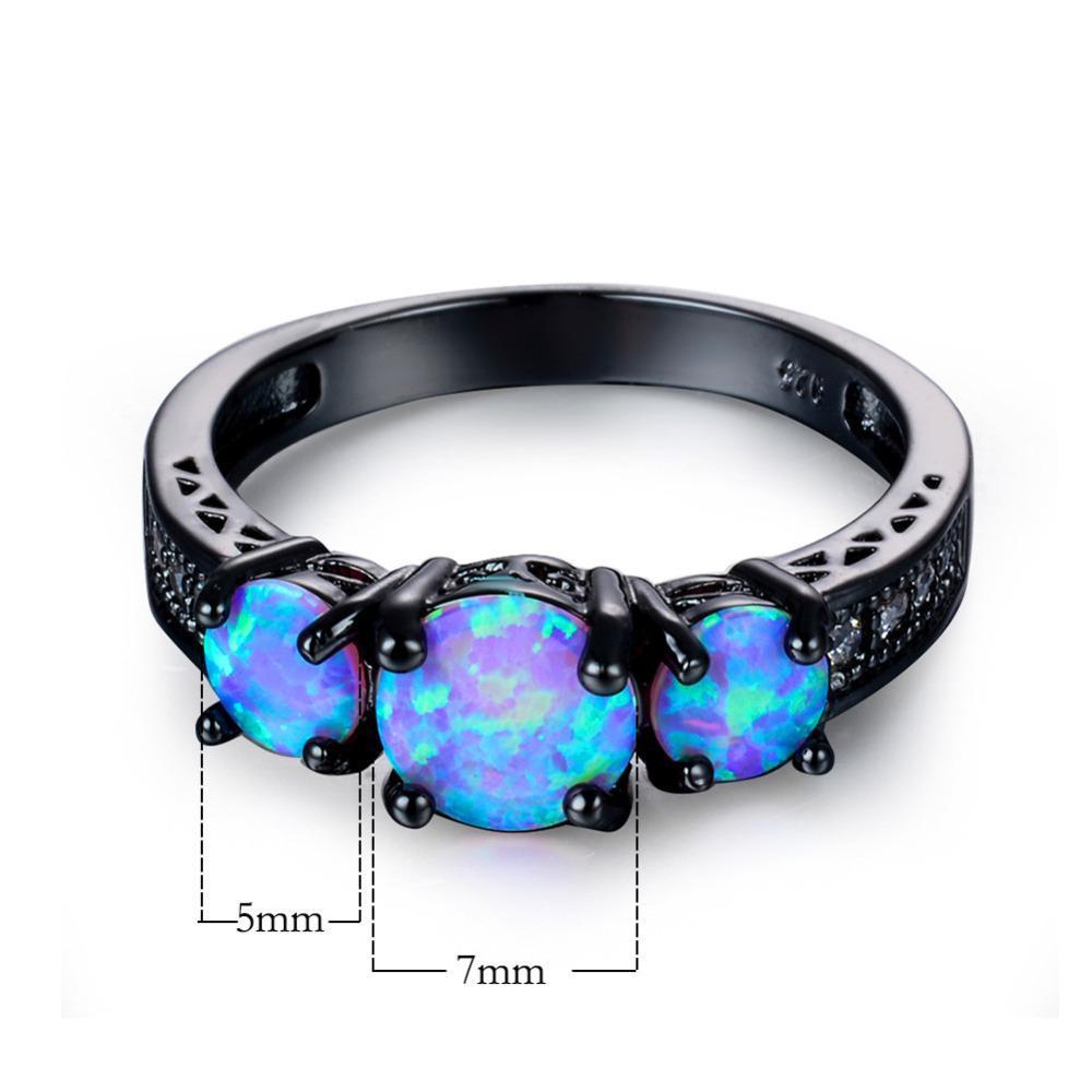 Blue Fire Opal Mystery Ring
